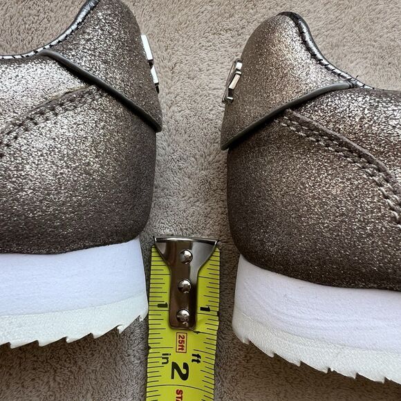 Donna Karan Tez Metallic Pewter Bronze Sneakers Women 6 M Lace Up Casual - Picture 10 of 15